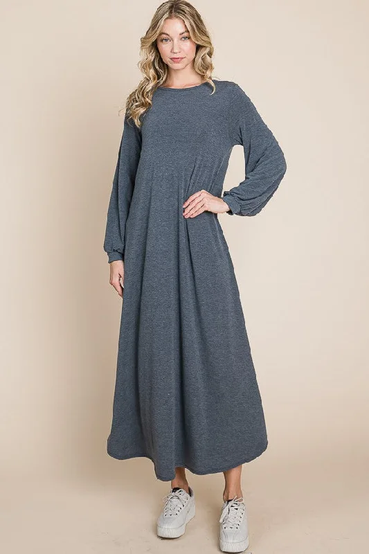 ladies-maxi-dress-mono-muse-So Comfy Charcoal Maxi Dress