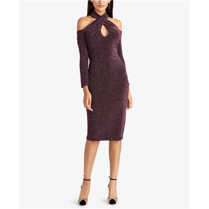 Women's bodycon dress off pop -Rachel Roy Womens Metallic Bodycon Cocktail Dress, Purple, X-Large