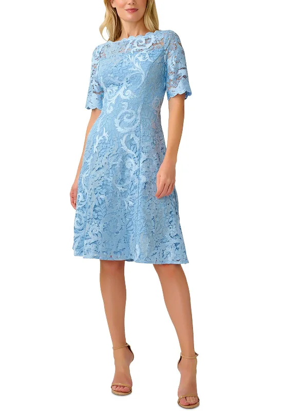 Women's party dress stunning -Womens Lace Midi Cocktail and Party Dress