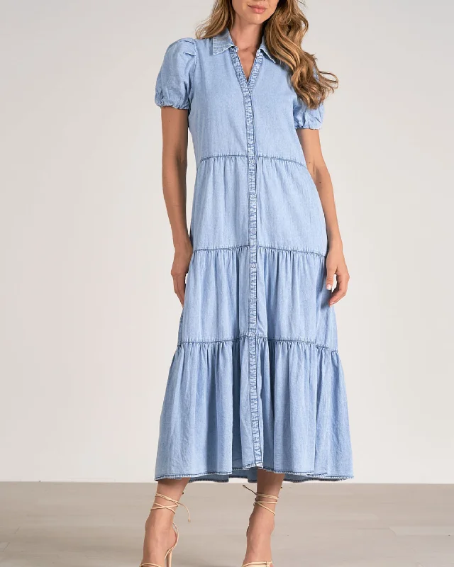 ladies-midi-dress-seasonal-sway-2024 Elan Tiered Midi Dress - Dw5862