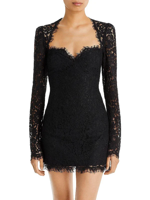 Women's party dress cocktail -Aurora Womens Lace Mini Cocktail and Party Dress