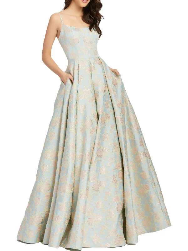 ladies-floral-dress-romantic-ripple-Womens Floral Long Evening Dress