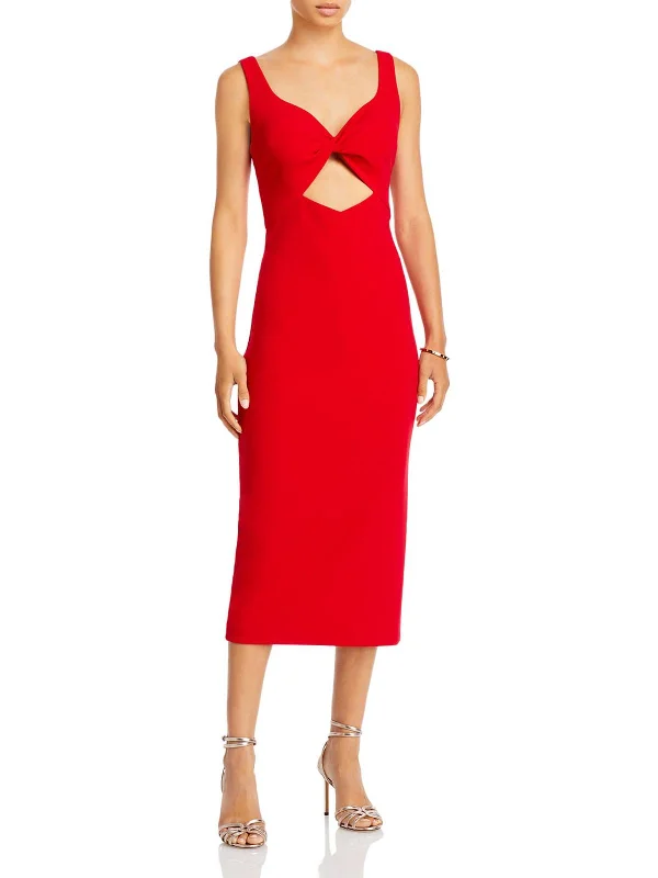 Women's party dress matte -Womens Cutout Midi Cocktail and Party Dress