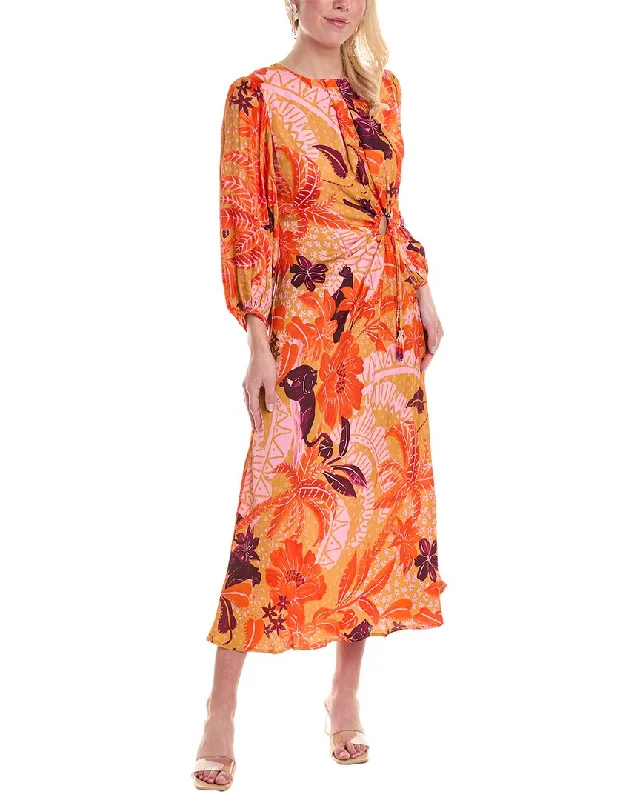 ladies-maxi-dress-autumn-amber-FARM Rio Jungle Panther Cutout Maxi Dress