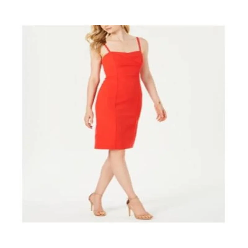 Women's party dress understated -Vince Camuto Women's Laguna Crepe Bodycon Dress Cocktail & Party Dresses Red Size 14