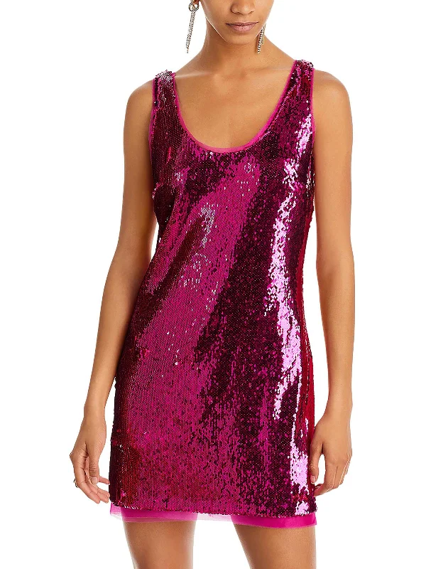 Women's party dress sequin -Aishia Womens Sequined Mini Cocktail And Party Dress