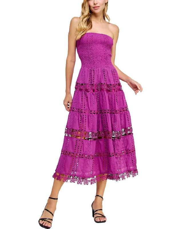 ladies-midi-dress-travel-trend-Strut & Bolt Eyelet Midi Dress (More Colors Available) - D-2192-H