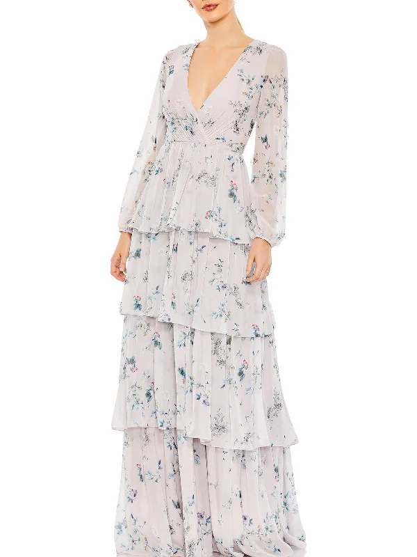 ladies-maxi-dress-relaxed-ripple-Womens Floral Long Maxi Dress