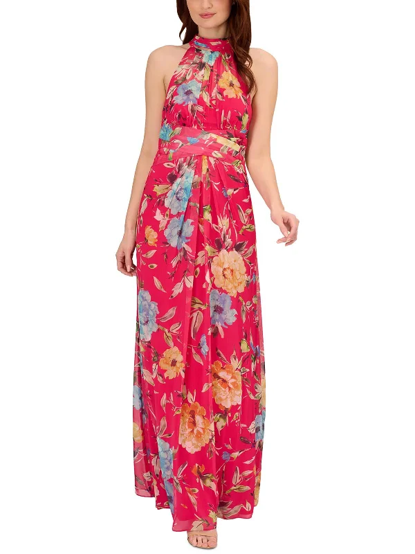 ladies-maxi-dress-retro-radiance-Womens Chiffon Maxi Dress