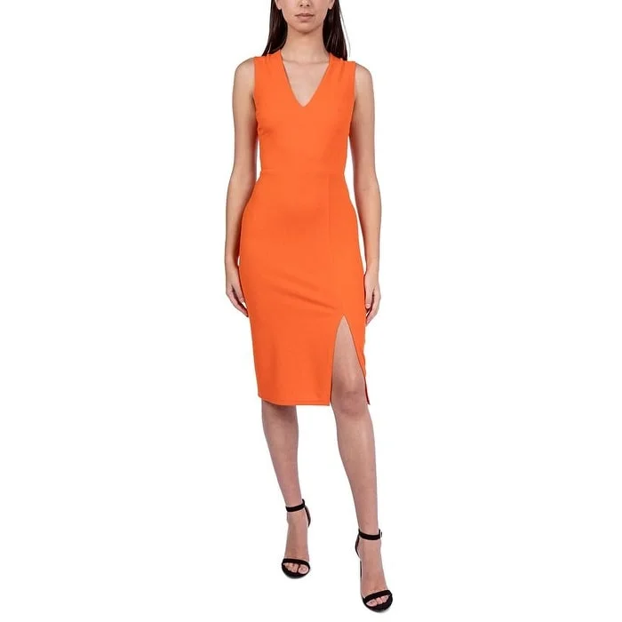 Women's bodycon dress gleam chic -B Darlin Women's Crisscross Knee Length Bodycon Dress Orange Size 2TB