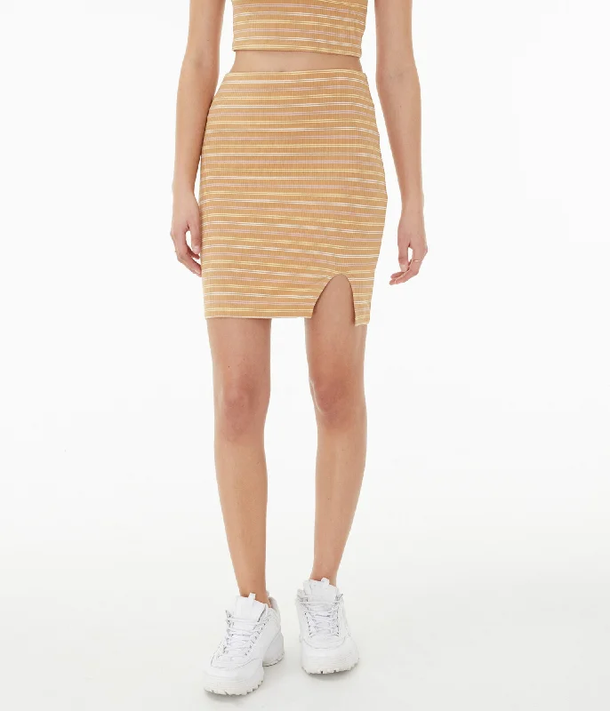 Women's bodycon dress sleek flair -Aeropostale Women's Striped Bodycon Skirt***