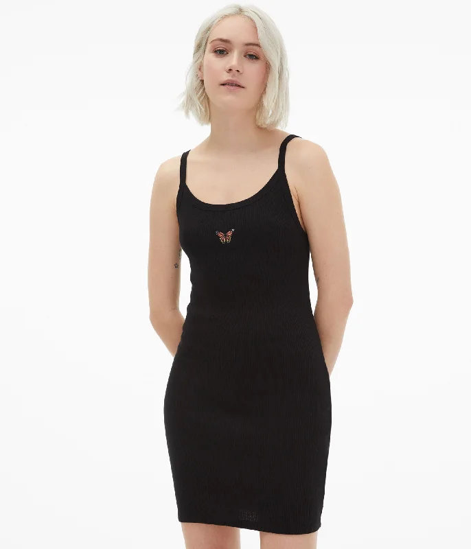 Women's bodycon dress sway flair -Aeropostale Women's Solid Scoop-Neck Embroidered Bodycon Dress