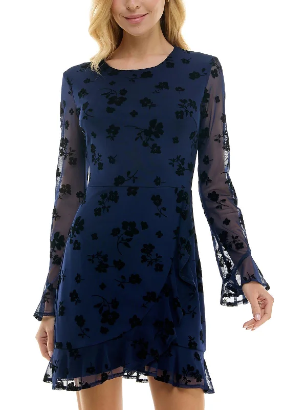 ladies-floral-dress-elegant-ember-Petites Womens Floral Causal Sheath Dress