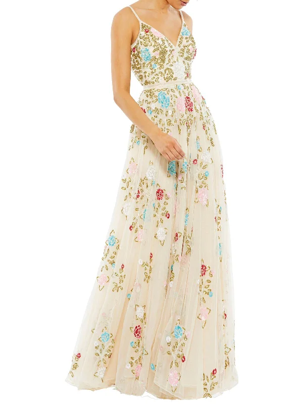 ladies-maxi-dress-floral-fable-Womens Sequined Maxi Evening Dress