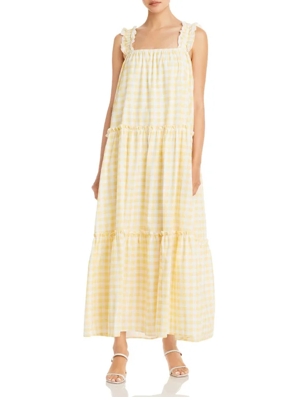 ladies-maxi-dress-relaxed-ripple-Lottie Womens Gingham Long Maxi Dress