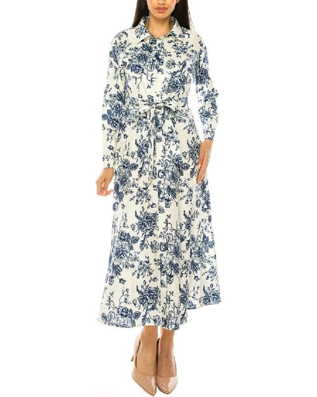 ladies-floral-dress-vacation-vine-YAL New York Floral Belted Dress