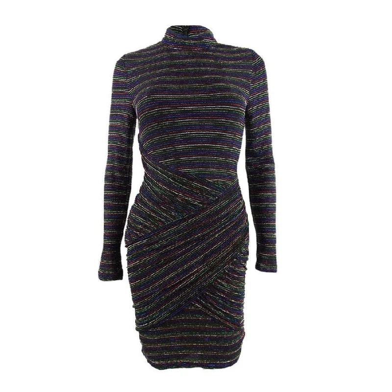 Women's bodycon dress bare glow -Trina Trina Turk Women's Golden Metallic-Stripe Bodycon Dress