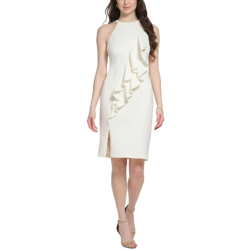 Women's bodycon dress sleek glow -Vince Camuto Women's Halter Bodycon Dress White