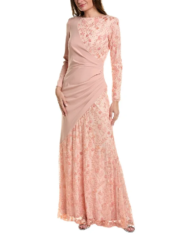 ladies-floral-dress-feminine-fable-Tadashi Shoji Floral Gown