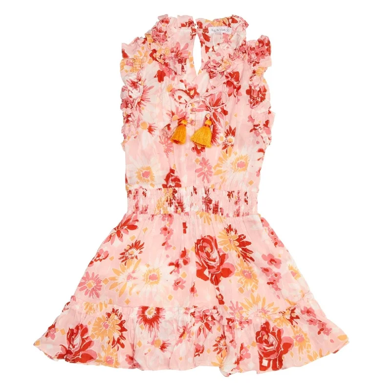 ladies-floral-dress-designer-daisy-TRINY FLORAL RUFFLE TASSEL DRESS