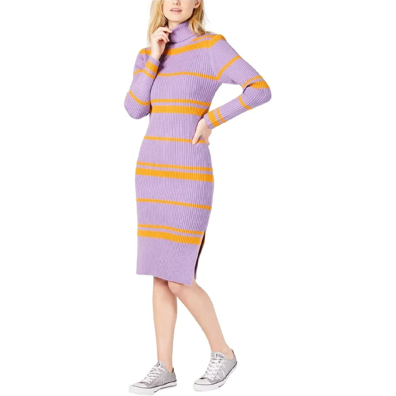 Women's bodycon dress wide flair -Moon River Womens Stripe Bodycon Sweater Dress