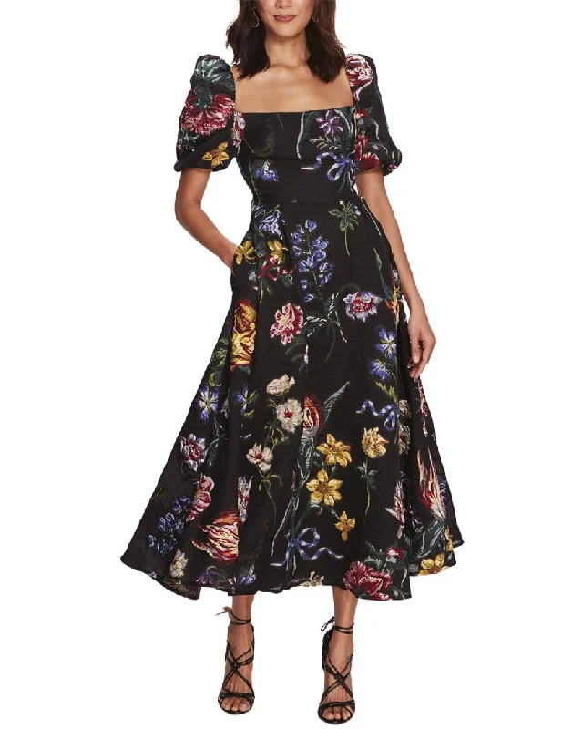 ladies-floral-dress-seasonal-silk-Marchesa Notte Floral Dress