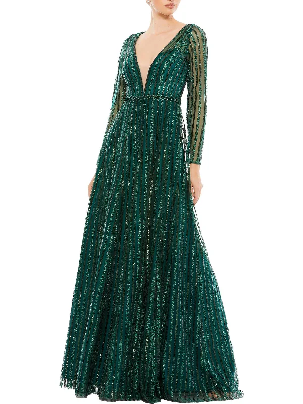 ladies-maxi-dress-festival-fawn-Womens Sequined Maxi Evening Dress