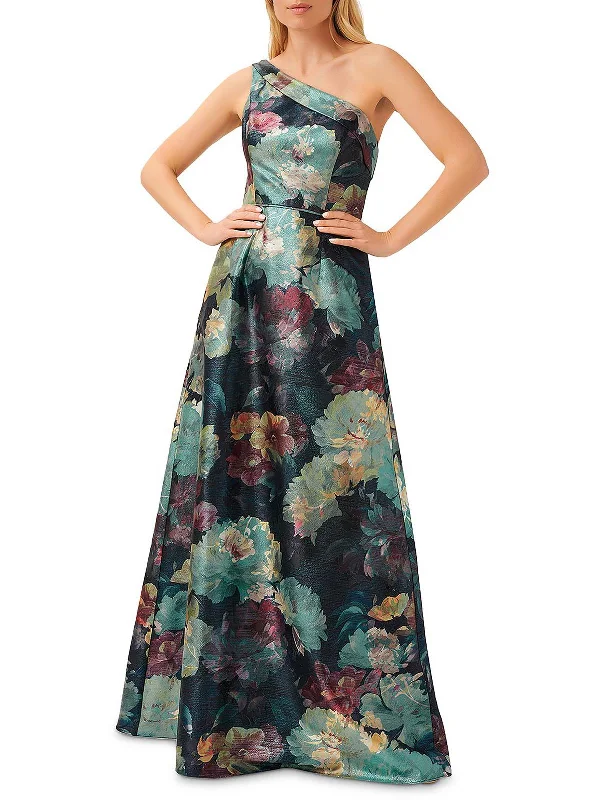 ladies-floral-dress-pastel-prance-Womens Metallic Floral Evening Dress