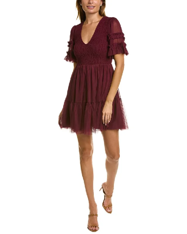 Women's party dress stunning -Boden Tulle Smocked Mini Party Dress