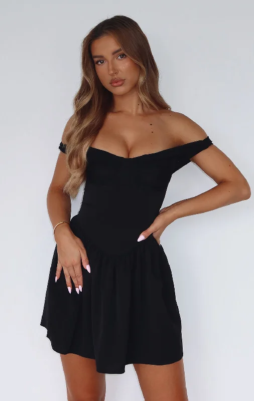 Women's mini dress sheen pop -Taking So Long Mini Dress Black