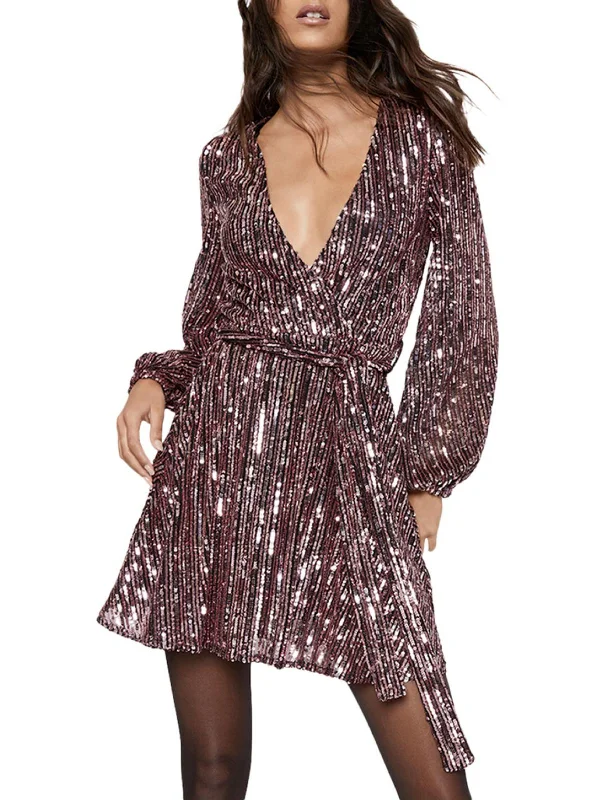 Women's party dress bold party -Bellissa Womens Sequined Mini Cocktail and Party Dress