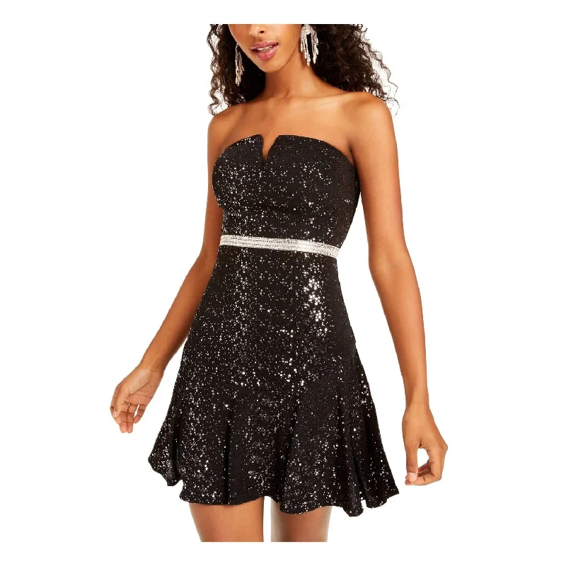 Women's party dress pink -City Studios Women's Sequin Mini Cocktail And Party Dress Black Size 3