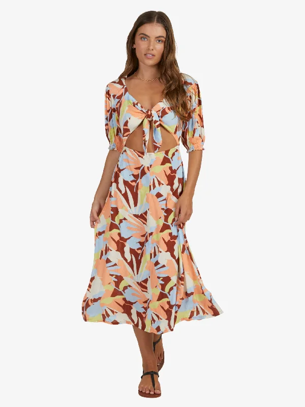 ladies-midi-dress-berry-bloom-Womens Glistening Bay Midi Dress