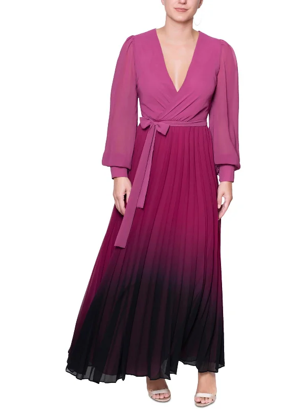 ladies-maxi-dress-plus-size-prance-Womens Surplice Long Maxi Dress