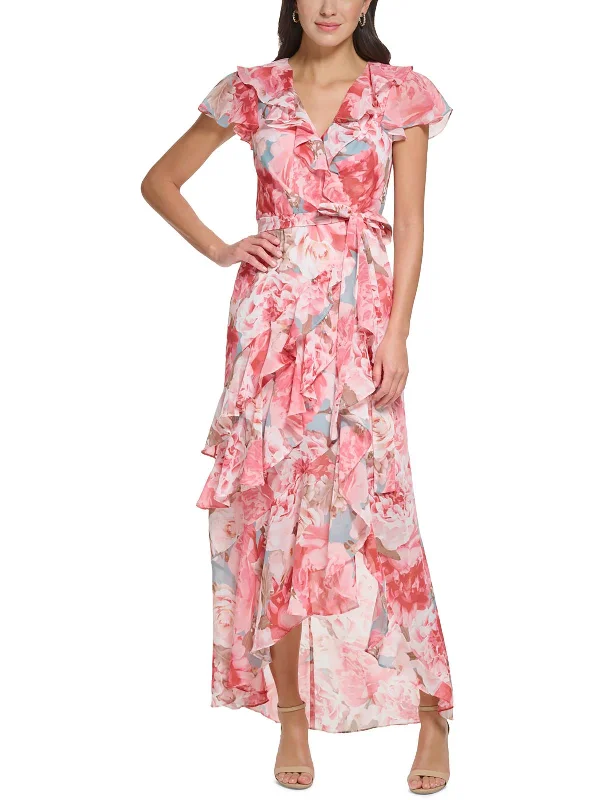 ladies-maxi-dress-wedding-wisp-Womens Chiffon Floral Maxi Dress