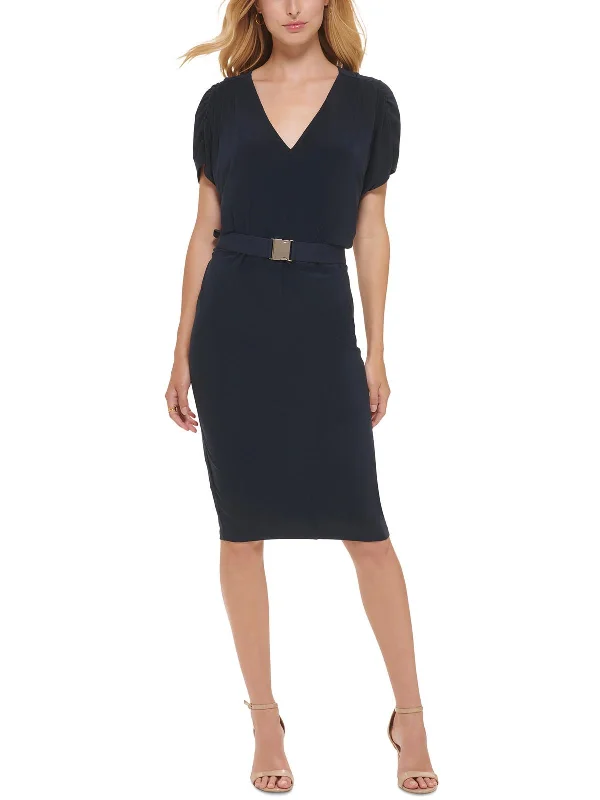 ladies-midi-dress-cinnamon-calm-Womens Work Midi Sheath Dress