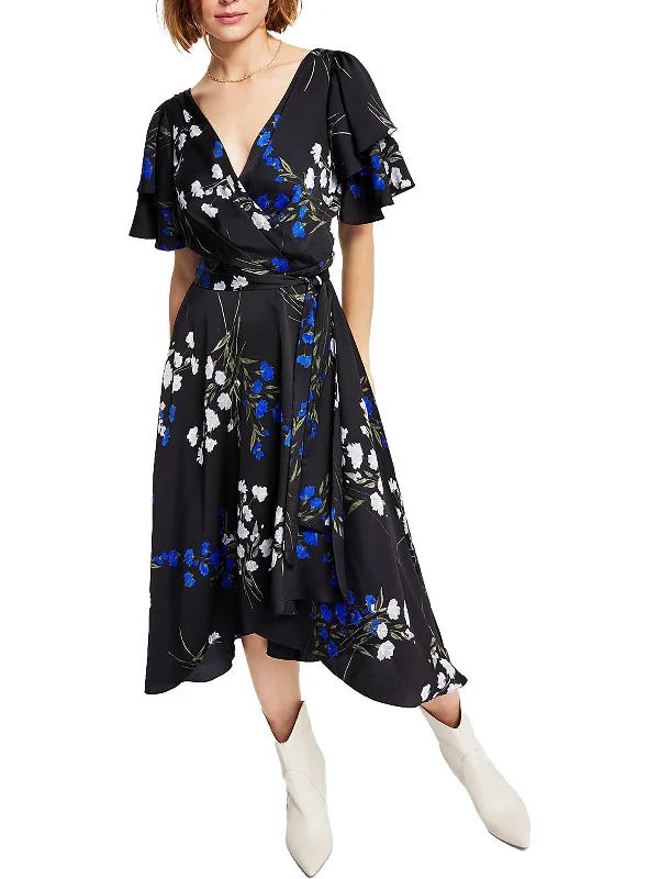 ladies-midi-dress-padded-prance-Womens Belted Midi Wrap Dress