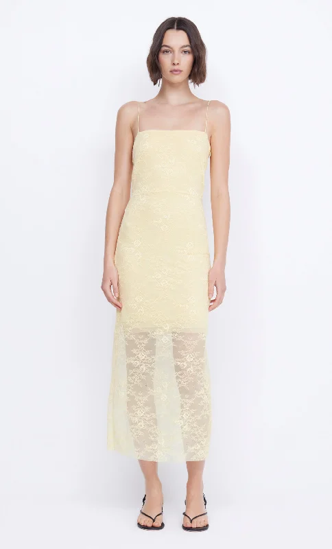 ladies-midi-dress-tassel-tango-JULIETTE COLUMN MIDI DRESS - BUTTER YELLOW