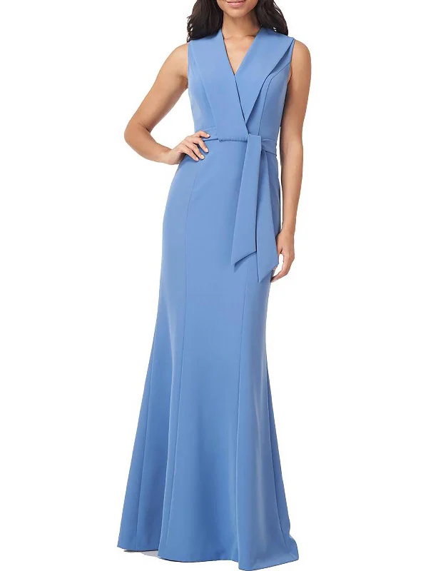 ladies-maxi-dress-shopping-silk-Cecily Womens V Neck Maxi Evening Dress