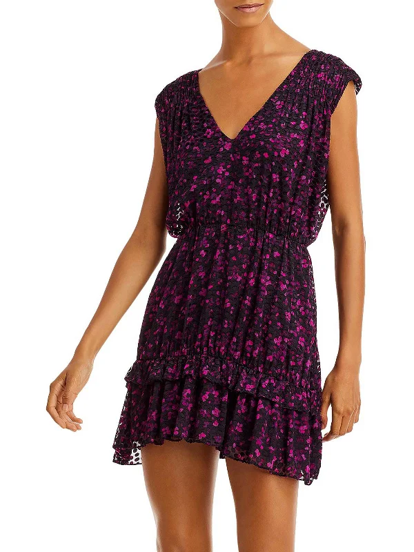 Women's party dress dinner -Romina Womens Printed Mini Cocktail and Party Dress