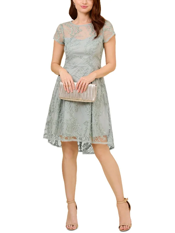 Women's party dress elegant pop -Womens Sequined Mini Cocktail And Party Dress