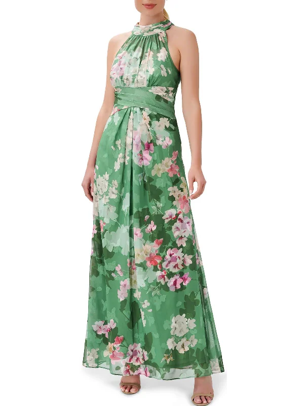 ladies-maxi-dress-classic-charm-Womens Chiffon Maxi Halter Dress