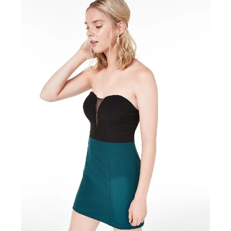 Women's party dress bold -Speechless Women's Colorblock Mini Cocktail And Party Dress Green Size 13