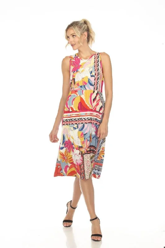 ladies-floral-dress-weekend-wisp-Johnny Was Rachel May Floral Easy Fit Tank Dress Boho Chic T33223